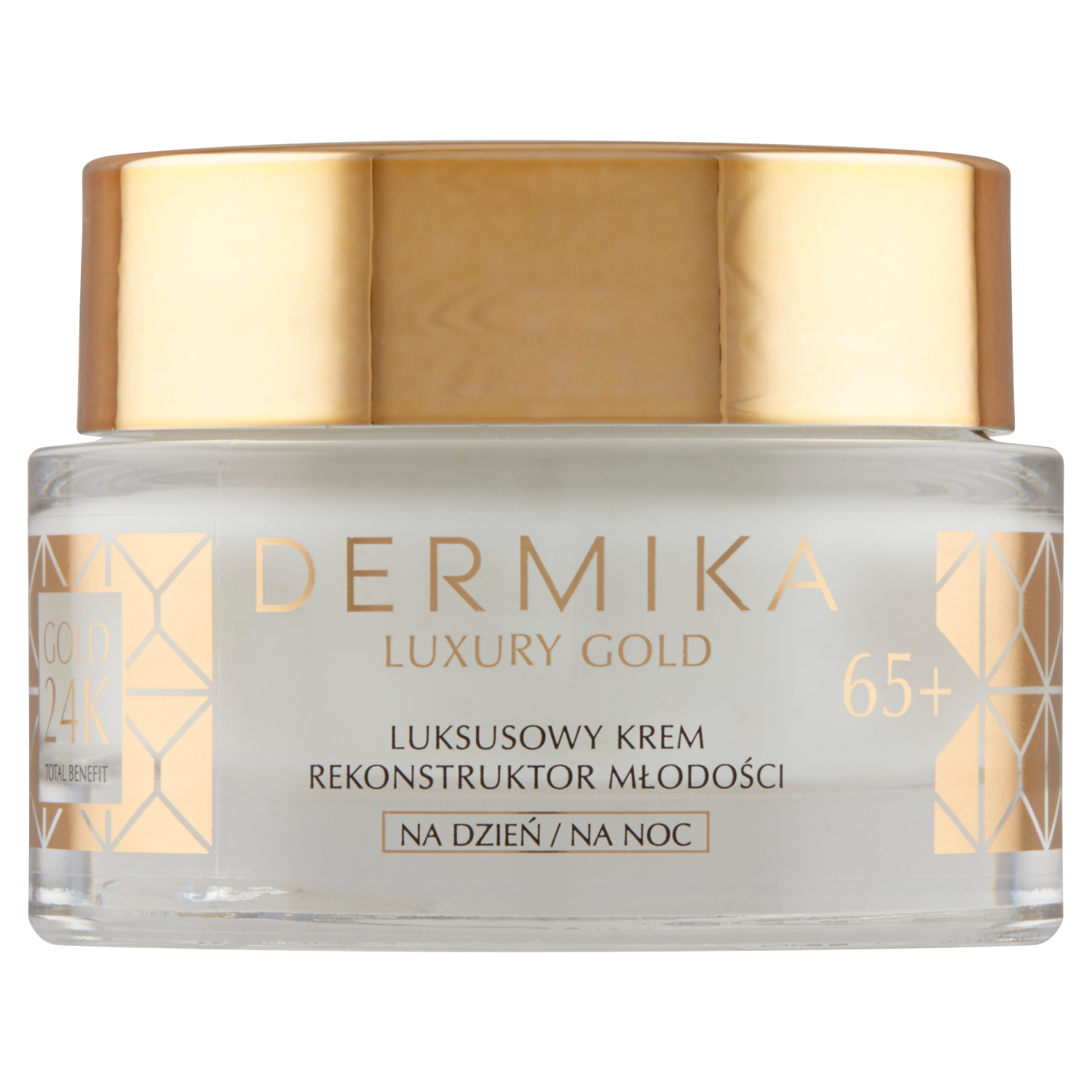 Dermika Gold 24k krem do twarzy odbudowujący na dzień i noc 65+, 50 ml