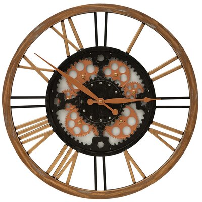 Zegar ścienny EUROFIRANY 63 50 cm Czarno-brązowy
