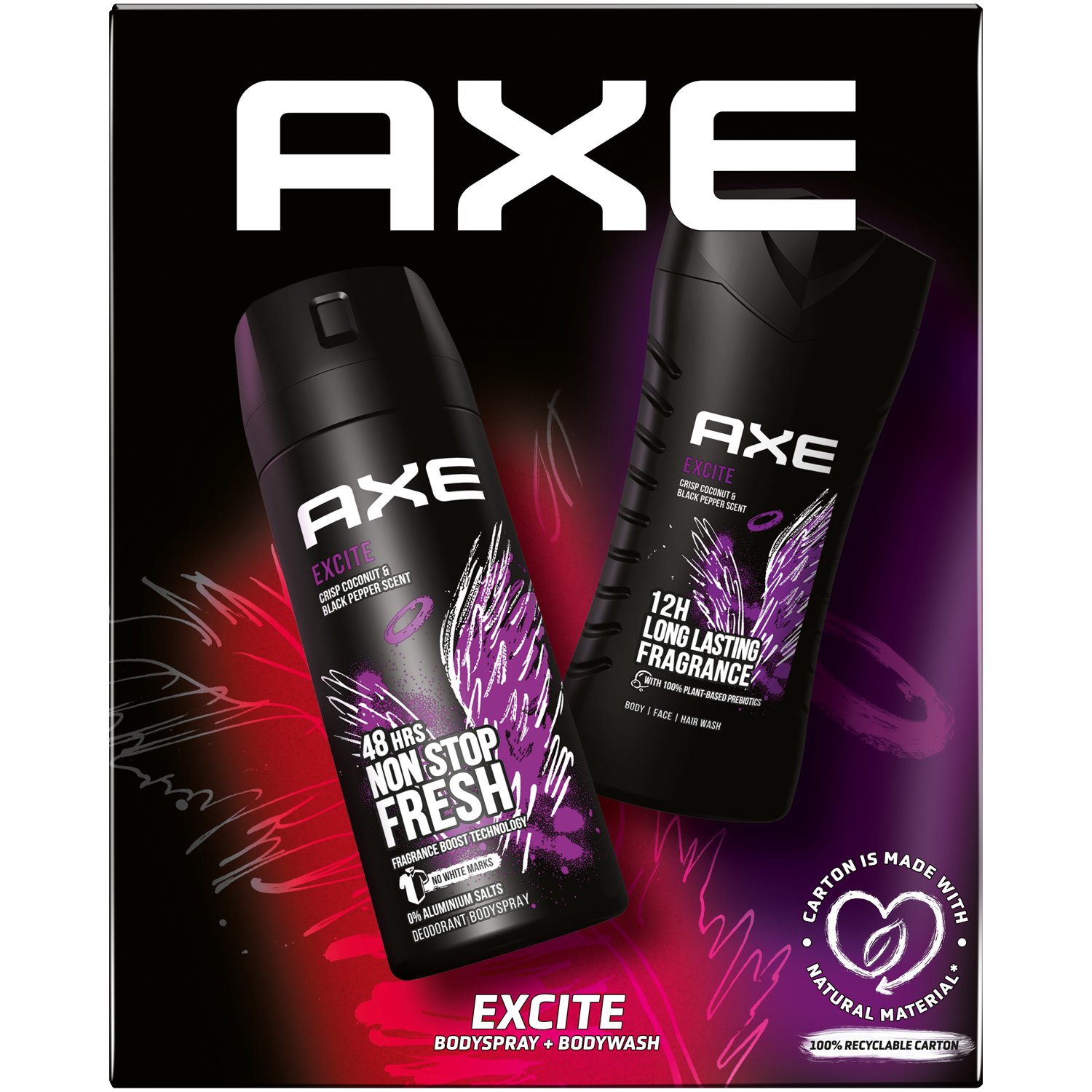 Axe Excite zestaw: żel pod prysznic, 250 ml + perfumowany dezodorant do ciała, 150 ml