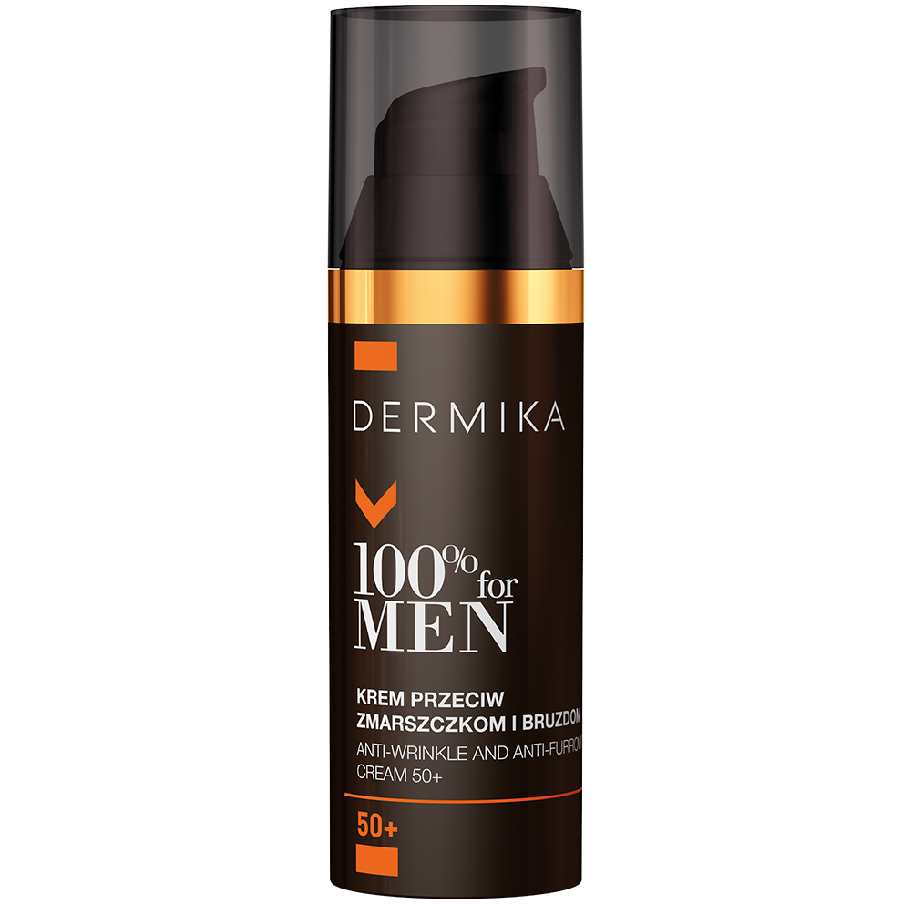 Dermika 100% for Men krem przeciw zmarszczkom i bruzdom do twarzy na dzień i noc 50+ męski, 50 ml
