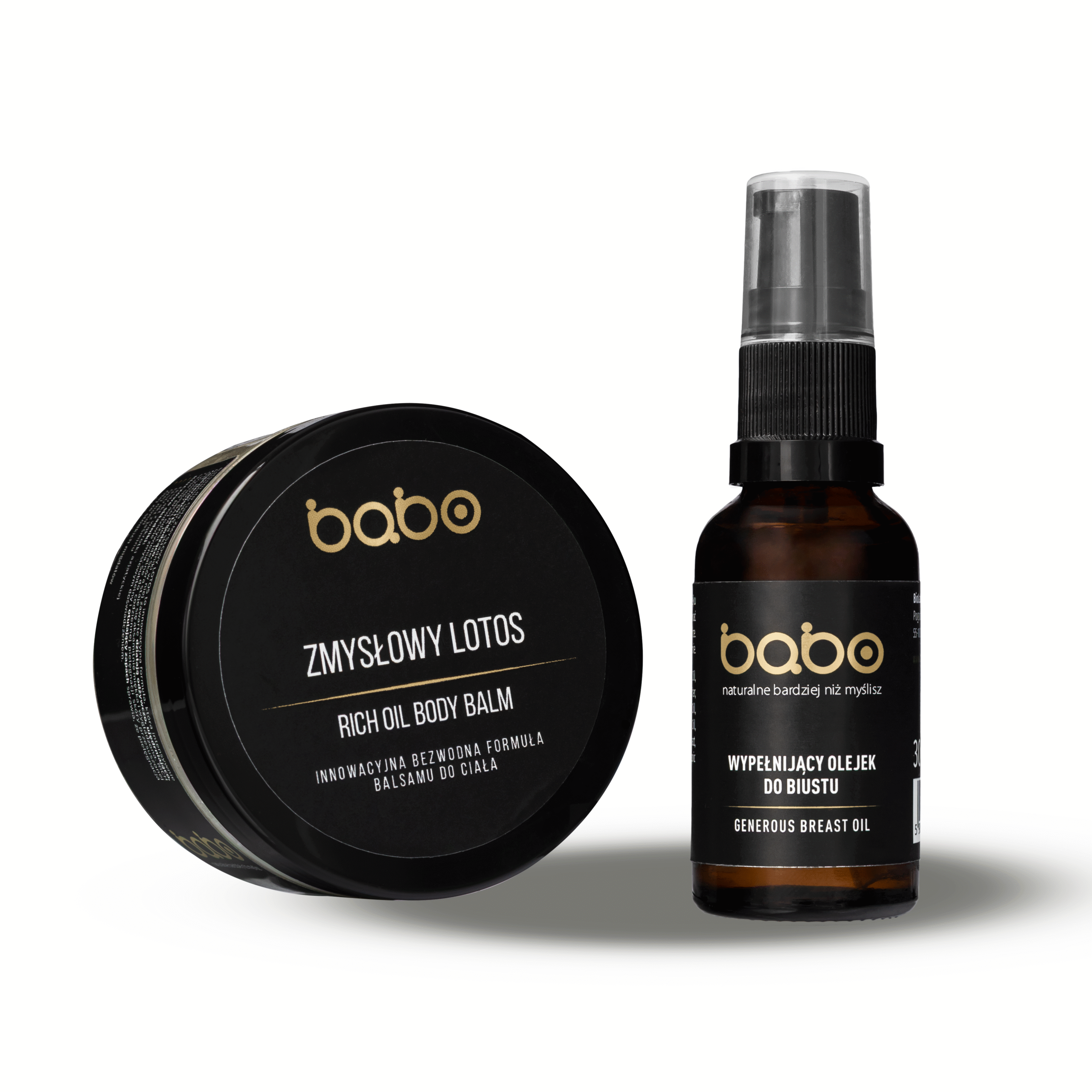 Babo zestaw do ciała "Zmysłowy Lotos": wypełniający olejek do biustu, 30 ml + bezwodny balsam Zmysłowy Lotos, 125 ml