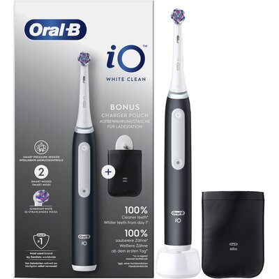Szczoteczka magnetyczna ORAL-B iO White Clean Czarny (końcówka wybielająca + pokrowiec)