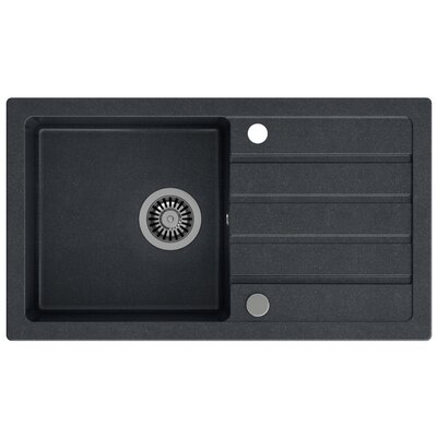 Zlewozmywak jednokomorowy z ociekaczem MYQ Seul 11 SEU11G1BS Czarny 44x77