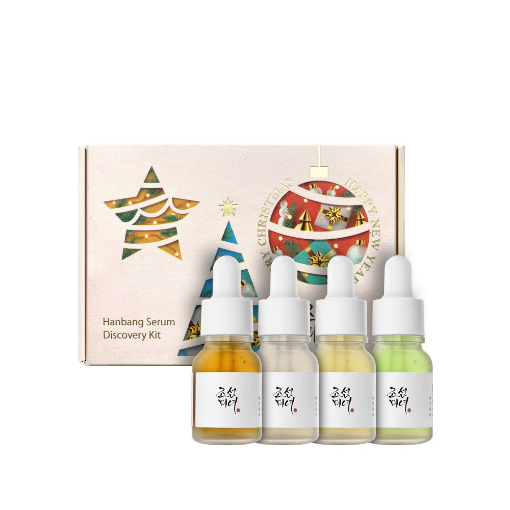 Beauty Of Joseon Hanbang zestaw: serum kojące, 10 ml + serum rozświetlające, 10 ml + serum silnie rozświetlające, 10 ml + serum rewitalizujące, 10 ml