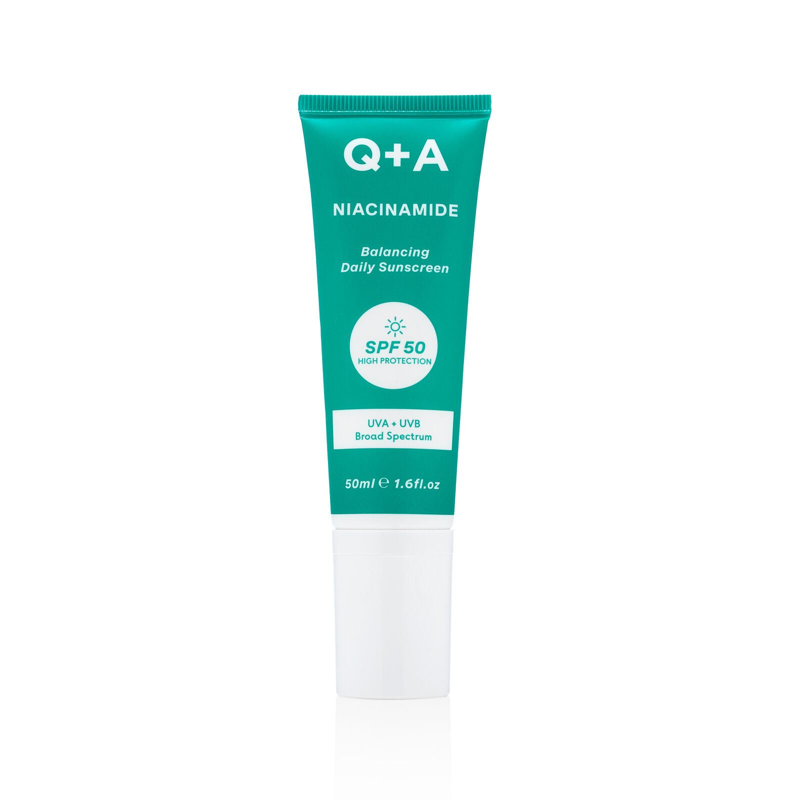 Q+A Niacinamide Balancing równoważący krem przeciwsłoneczny do twarzy z niacynamidem i SPF50, 50 ml