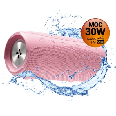Głośnik mobilny XMUSIC BTS850P  Bluetooth 5.0, 30W, IPX6, Przenośny z TWS, Powerbank & Radio FM , Różowy