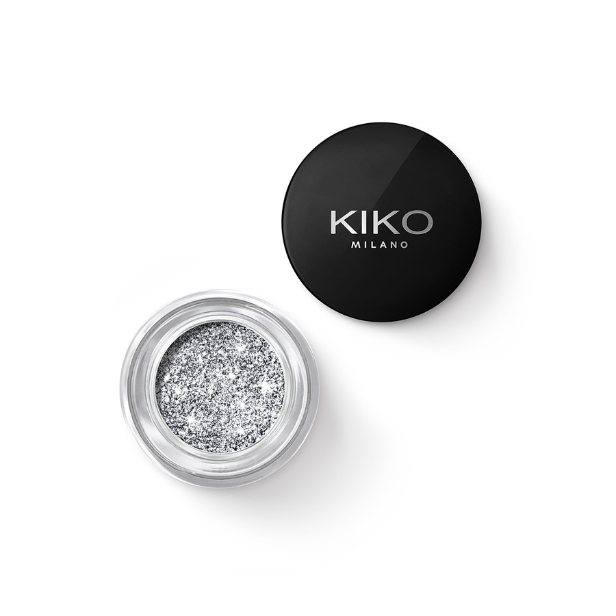 Kiko Milano Stardust Eyeshadow żelowy cień do powiek z biodegradowalnym brokatem 01 Holo Silver, 3,5 g
