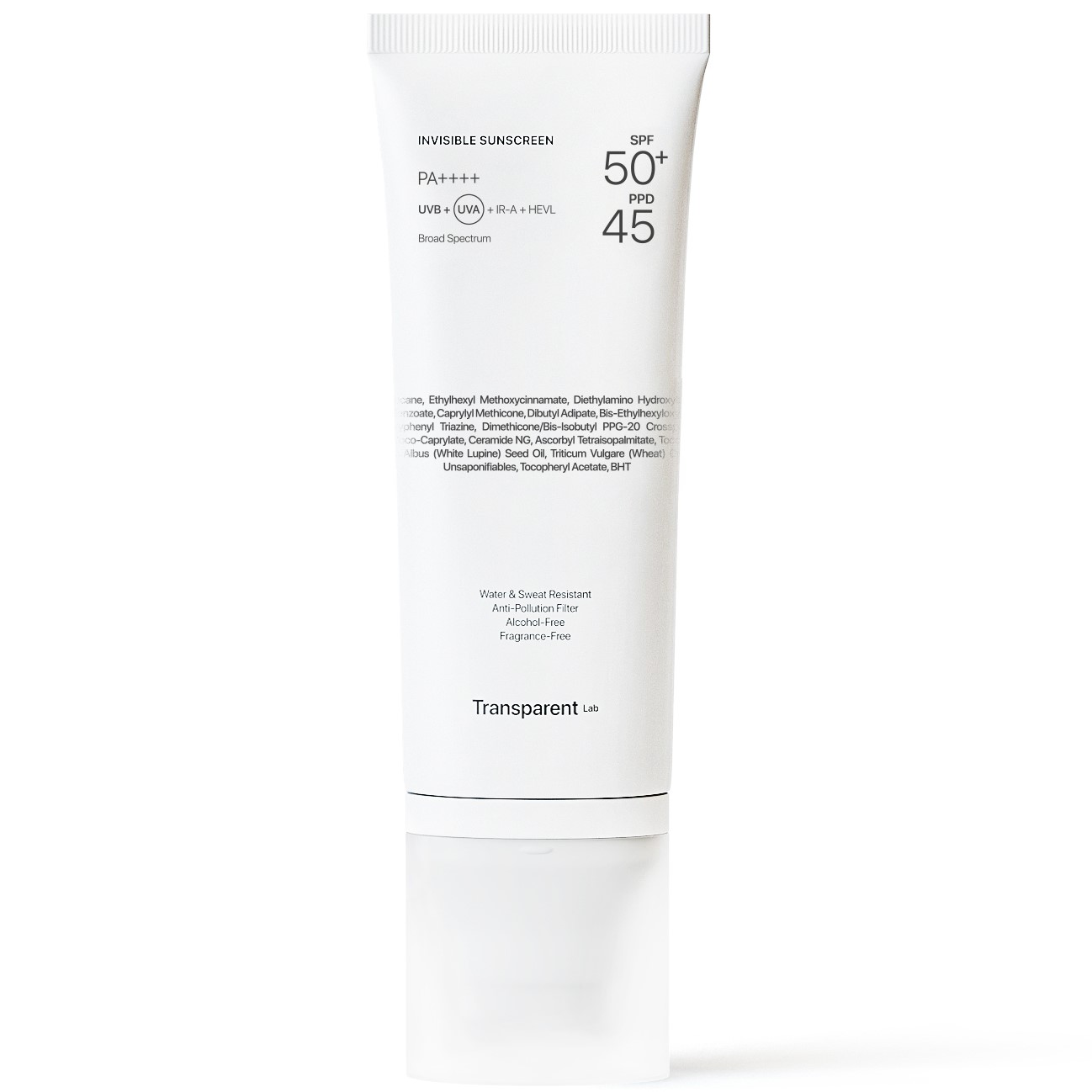 Transparent Lab Invisible Sunscreen niewidoczny krem przeciwsłoneczny SPF50+, 100 ml