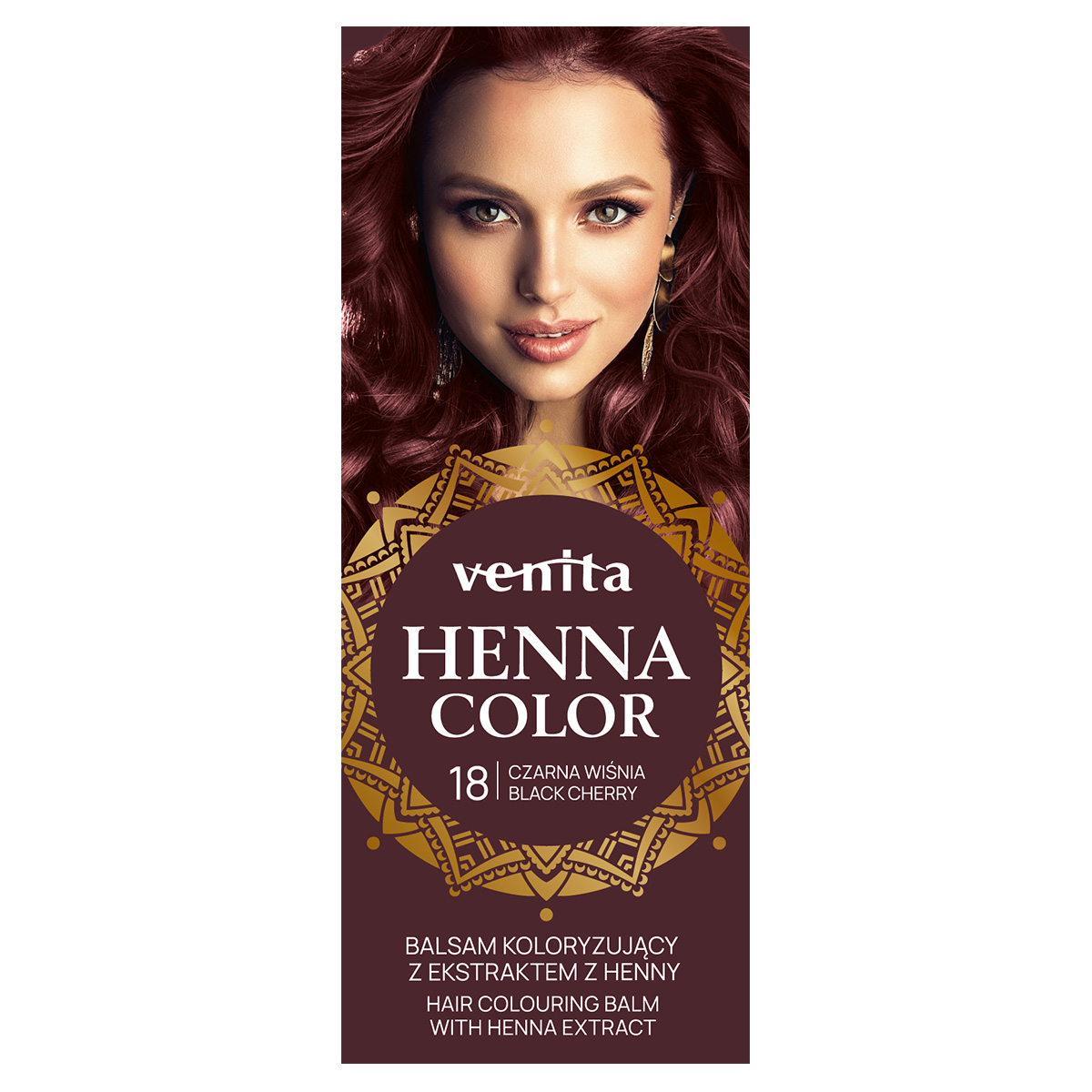 Venita Henna Color balsam koloryzujący z ekstraktem z henny do włosów 18 czarna wiśnia, 75g