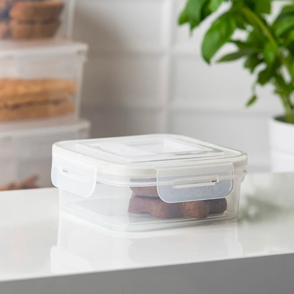 Pojemnik na żywność z pokrywą i wentylem BranQ Q-lock kwadratowy 0,4 l 