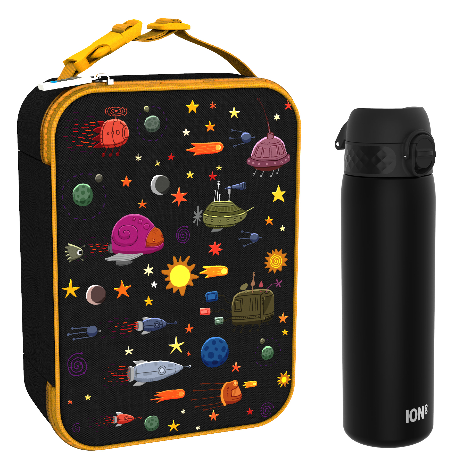 Ion8 zestaw: lunchbag Planety, 1 szt. + bidon na wodę, poj. 0,6 l, 1 szt.