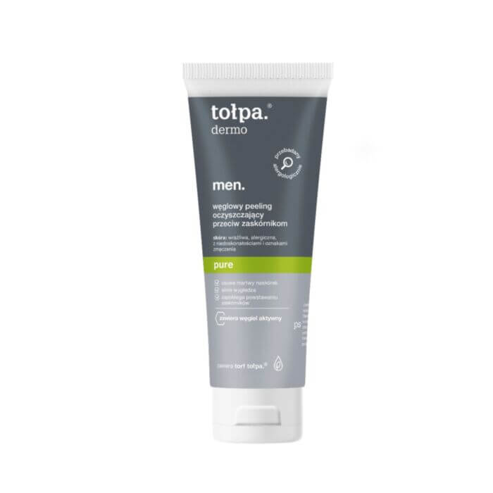 Tołpa Dermo Men Pure, węglowy peeling oczyszczający przeciw zaskórnikom, 100 ml