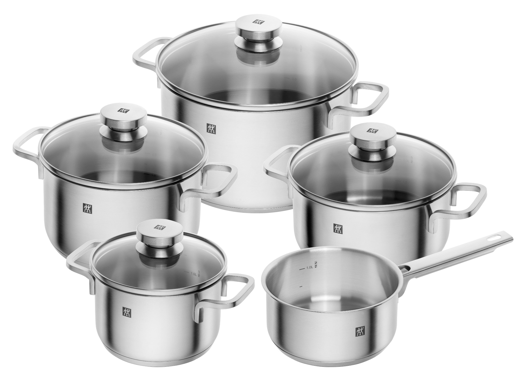 Zwilling - Zestaw 5 naczyń z pokrywkami Focus