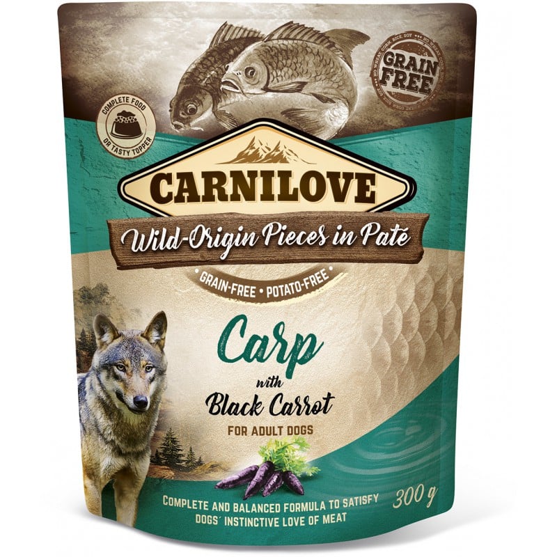 CARNILOVE Dog Paté Carp with Black Carrot 300g mokra karma dla psów Karp z czarną marchwią