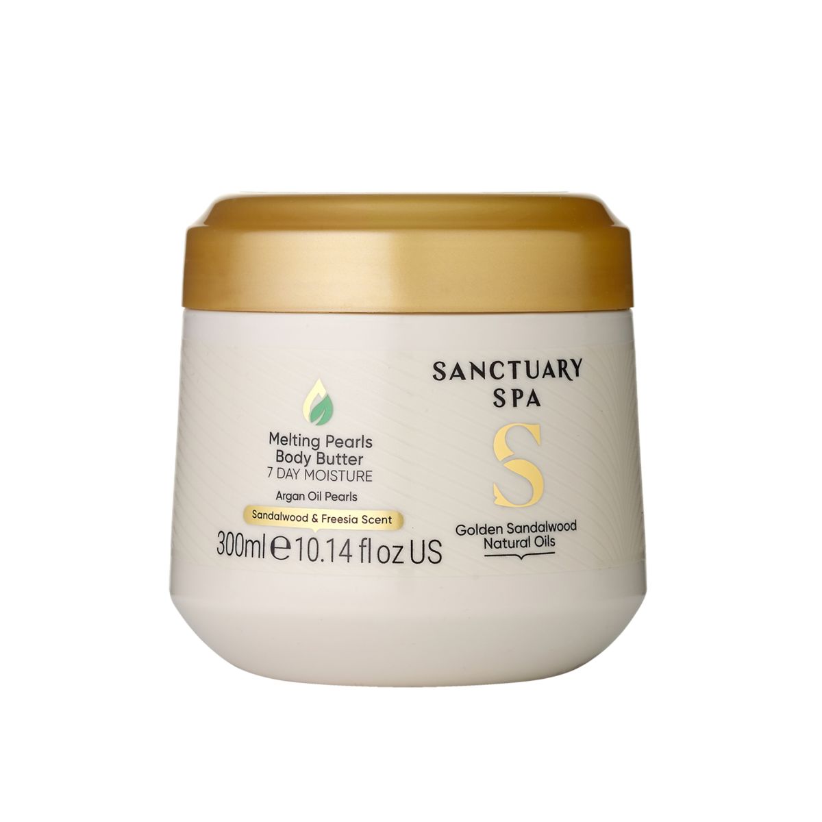 Sanctuary Spa Golden Sandalwood masło do ciała z kapsułkami olejku arganowego, 300 ml