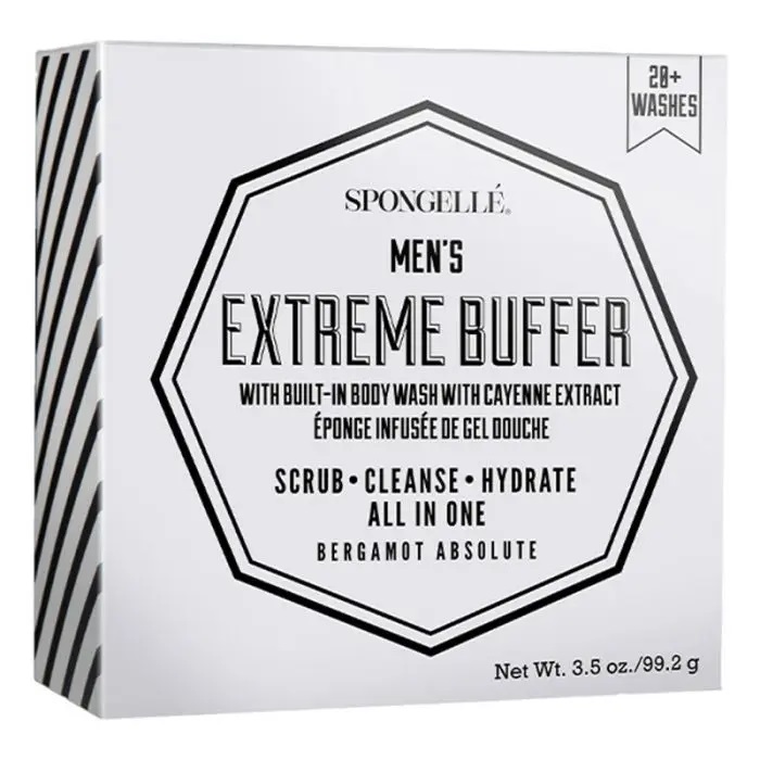 Spongelle 20+ Men's Buffer gąbka nasączona mydłem do mycia ciała Extreme, 1 szt.