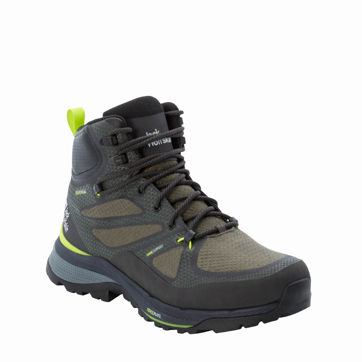 Buty męskie w góry Jack Wolfskin FORCE STRIKER TEXAPORE MID M lime / dark green - 44,5