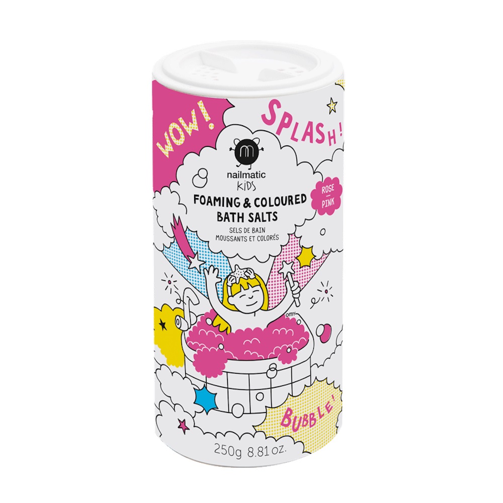 Nailmatic Kids Foaming & Coloured Bath Salts pieniąca się sól do kąpieli dla dzieci Pink, 250 g