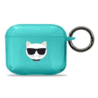 Etui do słuchawki KARL LAGERFELD Choupette Head do Apple AirPods 3 Niebieski
