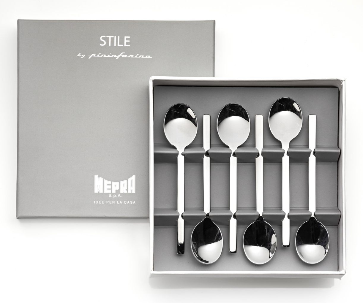 MEPRA - Zestaw 6 łyżeczek do kawy Stile Srebrny