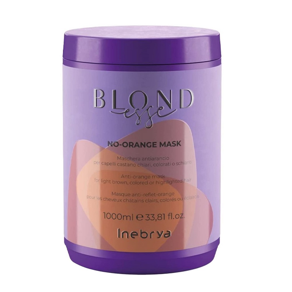 Inebrya Blondesse No-Orange maska do włosów jasnobrązowych farbowanych i rozjaśnianych, 1000 ml