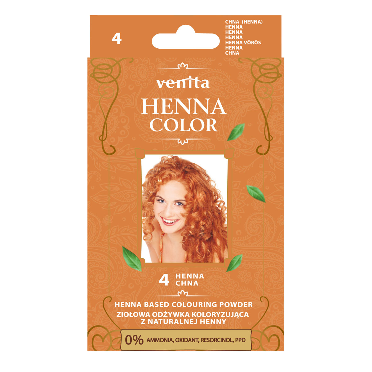 Venita Henna Color ziołowa odżywka koloryzująca z henną do włosów 4 chna, 25 g