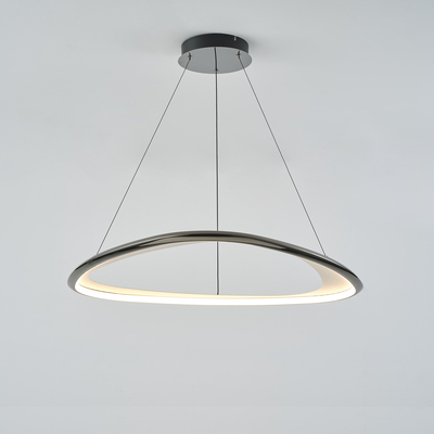 Lampa wisząca LED chromowana czarna GETAFE 85 cm