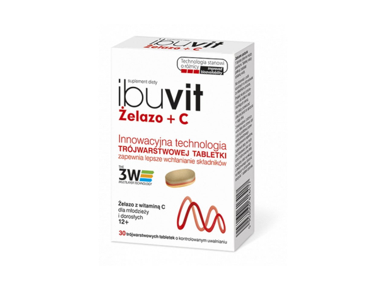 Ibuvit Żelazo + C, suplement diety, 30 tabletek