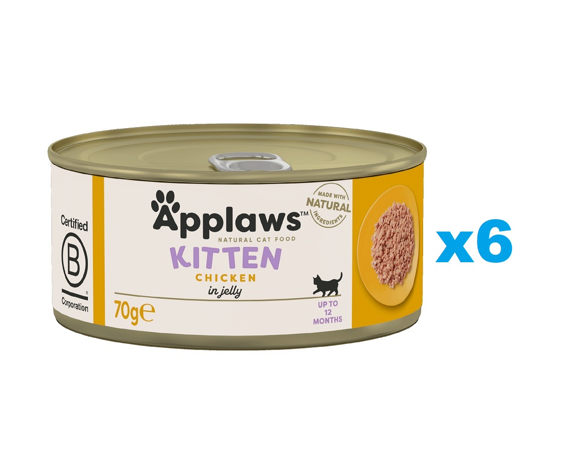 APPLAWS Kitten Chicken Breast mokra karma dla kociąt kurczak w galaretce 6x70 g