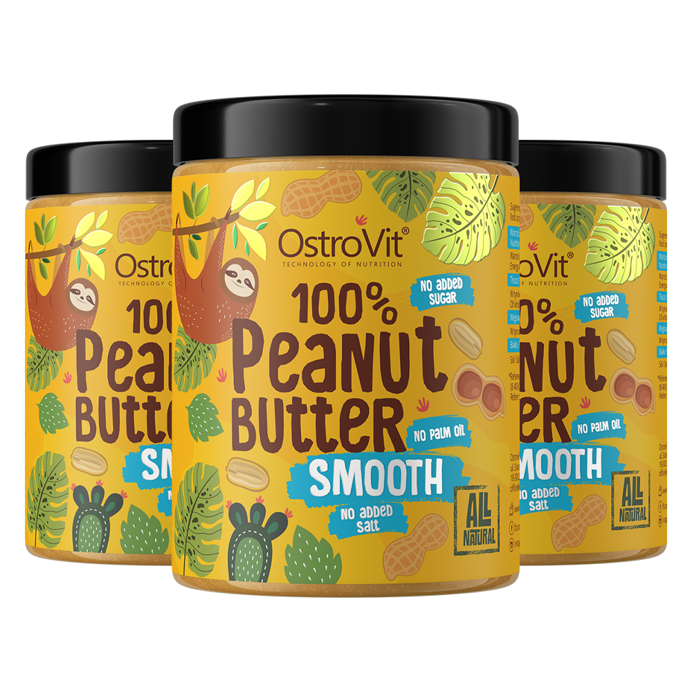 3 x OstroVit 100% Krem Orzechowy 1000 g gładki