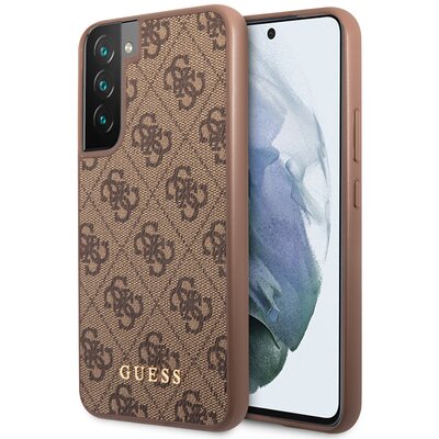 Etui GUESS 4G Metal Gold Logo do Samsung Galaxy S23+ Brązowy