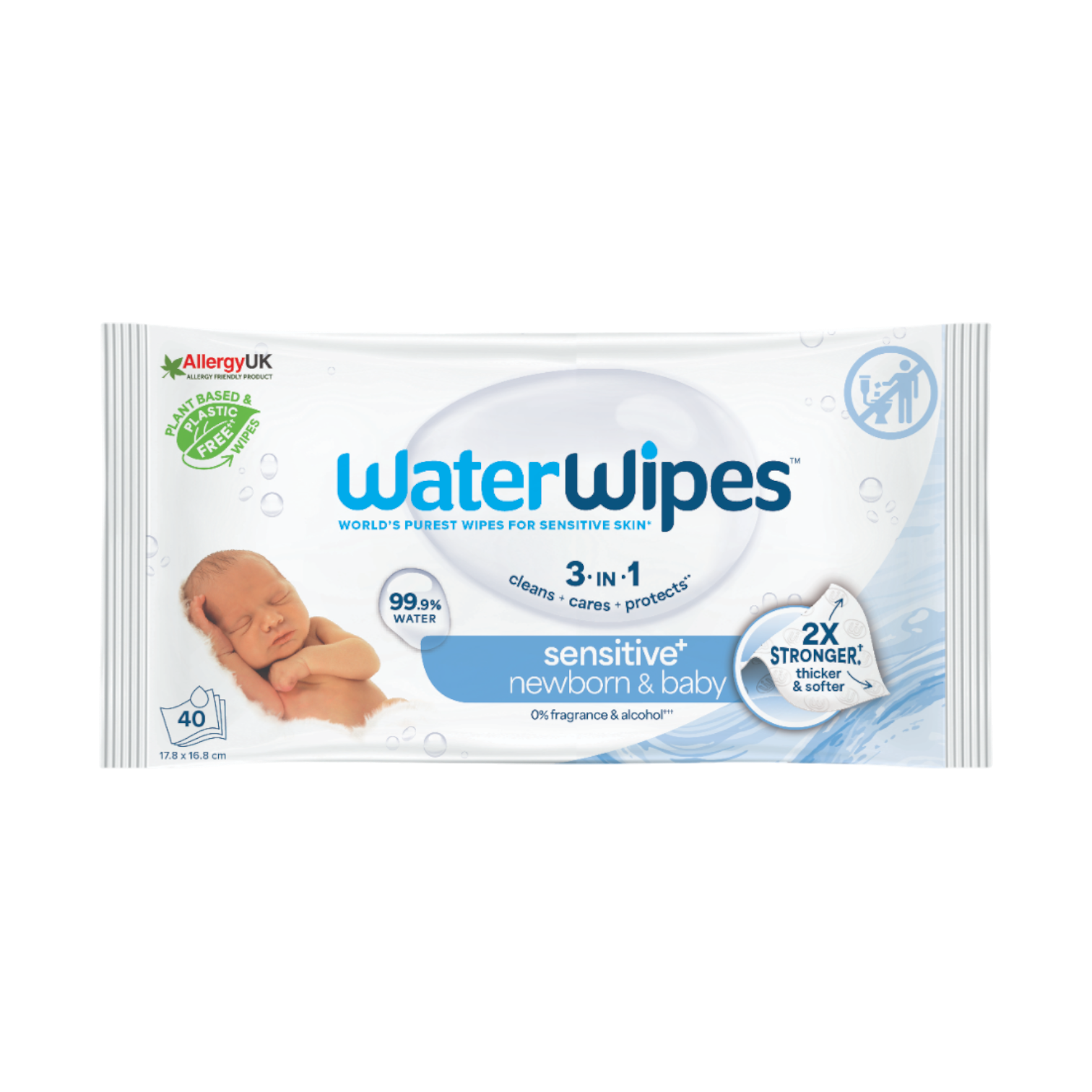 Waterwipes chusteczki nawilżane dla noworodków i niemowląt, 40 szt./1 opak.