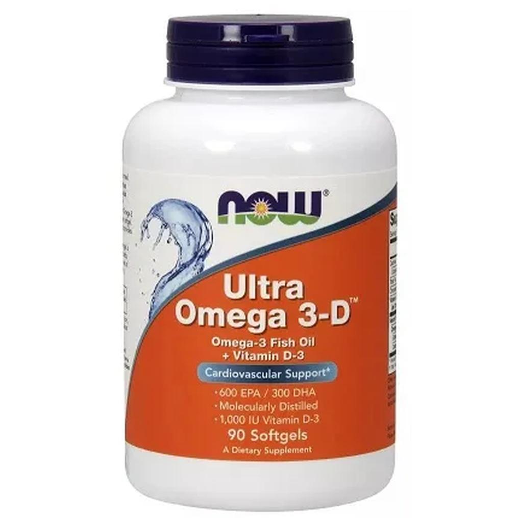 Now Foods Ultra Omega 3D suplement diety Omega 3D, witamina D3, 90 kaps./1 opak.