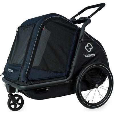 Przyczepka rowerowa HAMAX Pluto L Dla zwierząt 45kg Niebiesko-czarny