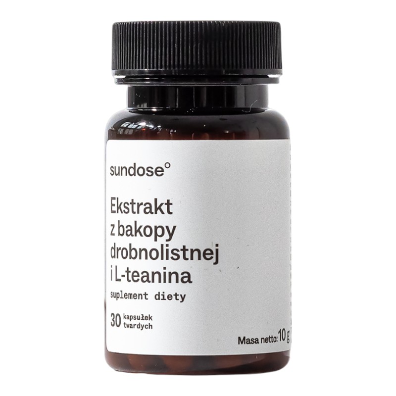 Sundose EKSTRAKT Z BAKOPY DROBNOLISTNEJ I L-TEANINA suplement diety, 30 kaps./1 opak.