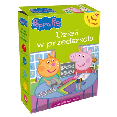 Karty edukacyjne OLESIEJUK Akademia Bystrzaka Świnka Peppa Dzień w przedszkolu