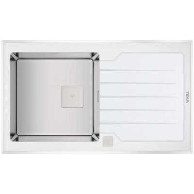 Zlewozmywak jednokomorowy z ociekaczem TEKA Diamond RS15 1B 1D 86 115100012 Biały 51x86