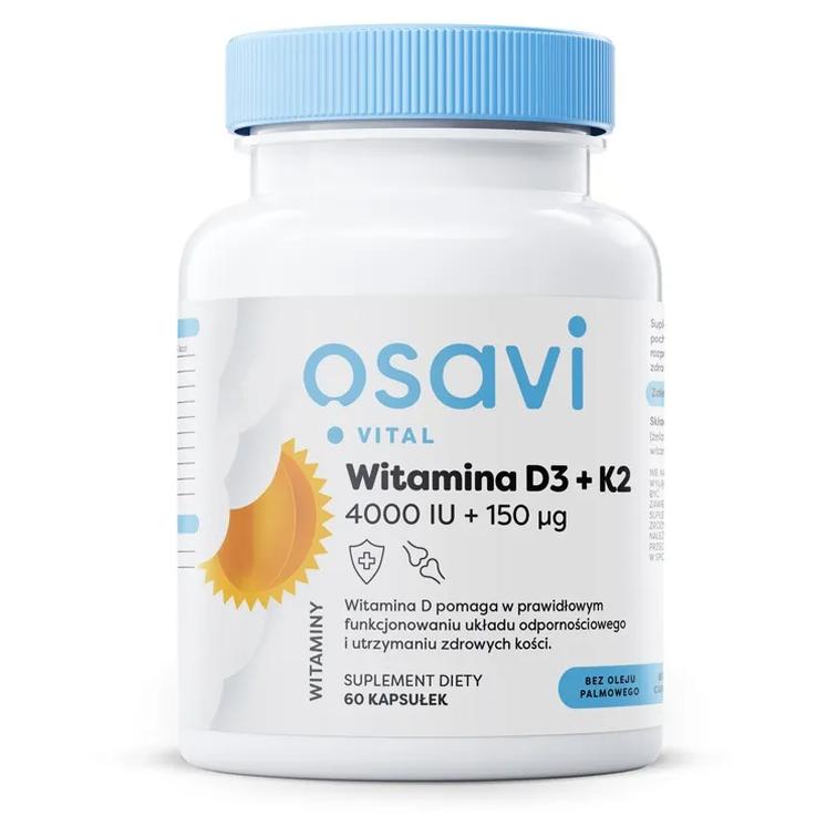 Osavi suplement diety witamina D3 + K2, 4000IU + 150 μg, 60 kaps./1 opak.