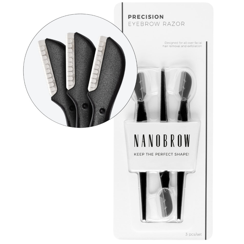 Nanobrow Eyebrow Razor nożyk do brwi i twarzy, 3 szt./1 opak.