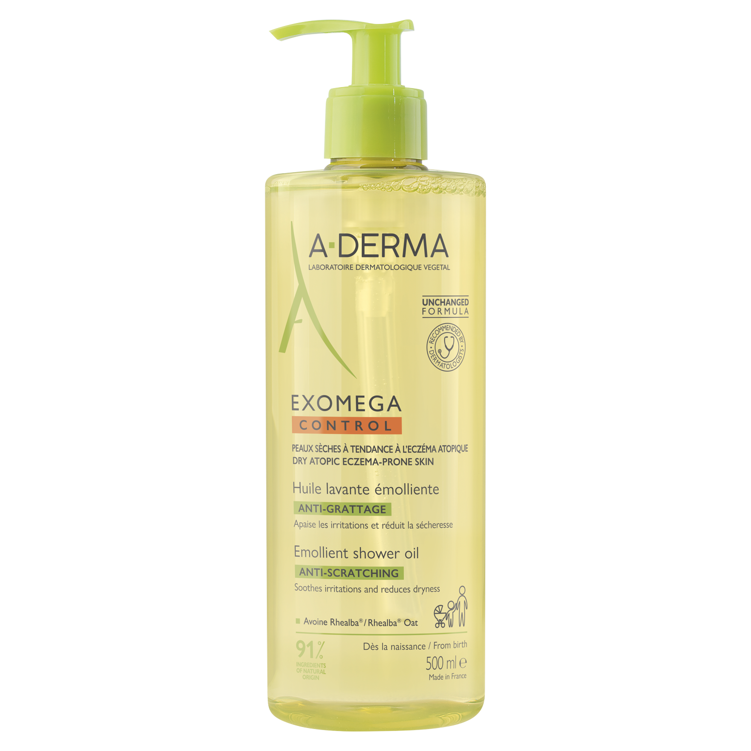 A-Derma Exomega Control oczyszczająco-zmiękczający preparat pod prysznic, 500 ml