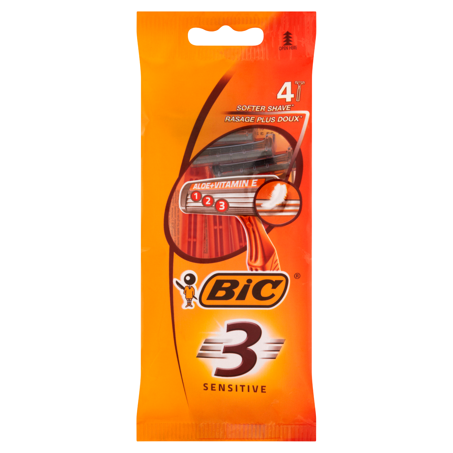 BIC 3 Sensitive jednoczęściowe maszynki do golenia, 4 szt./1 opak.