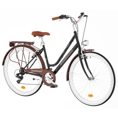Rower miejski INDIANA Fortuna 7B D18 28 cali damski Czarny 2024