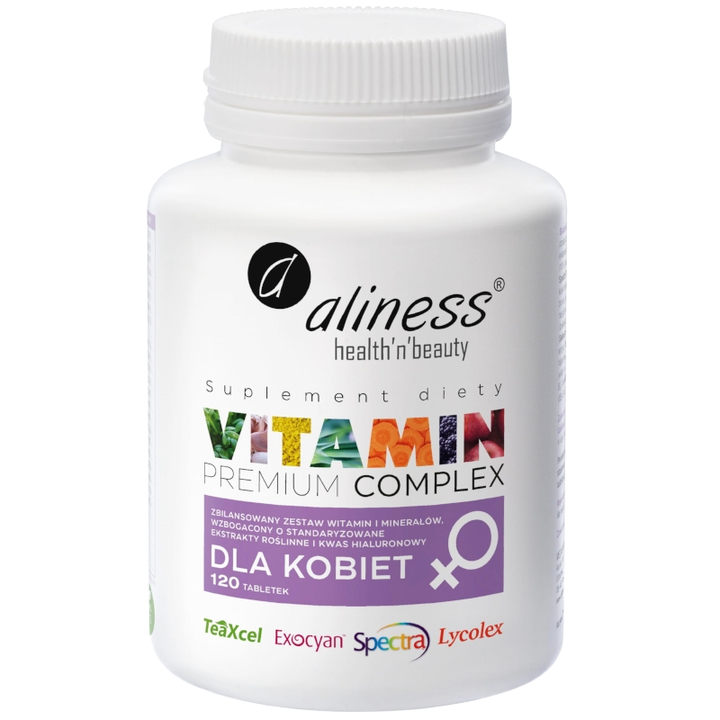 Aliness Vitamin Premium Complex suplement diety dla kobiet, 120 tabl./1 opak.