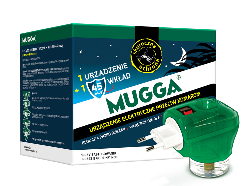 Mugga 45 Nocy urządzenie elektroniczne i wkład w płynie na komary na noc, 35 ml