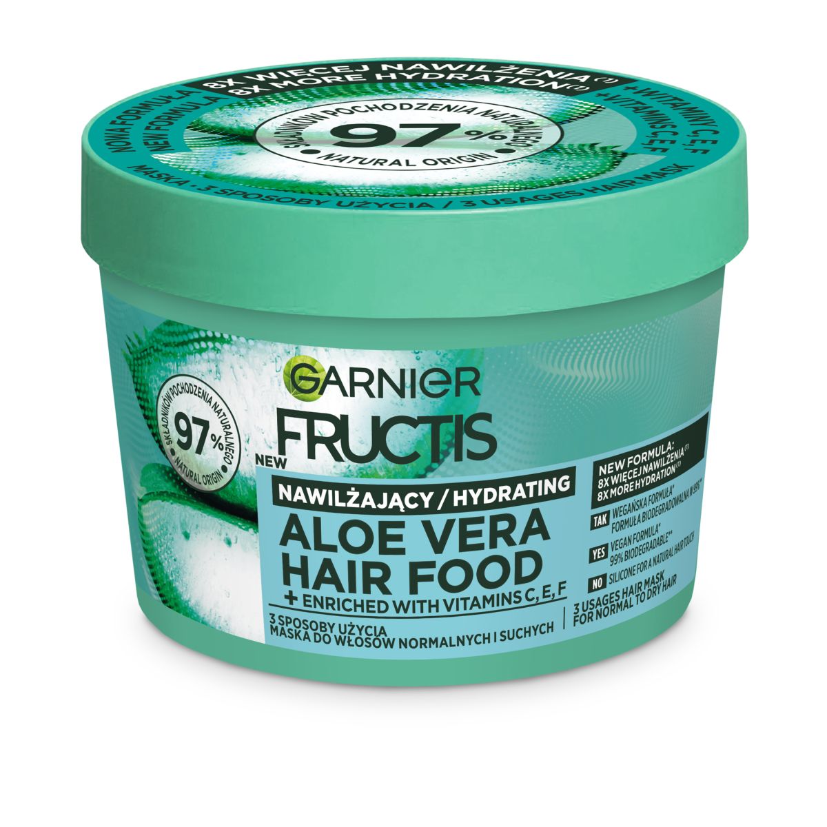 Garnier Fructis Aloe Vera Hair Food maska do włosów suchych i normalnych, 400 ml