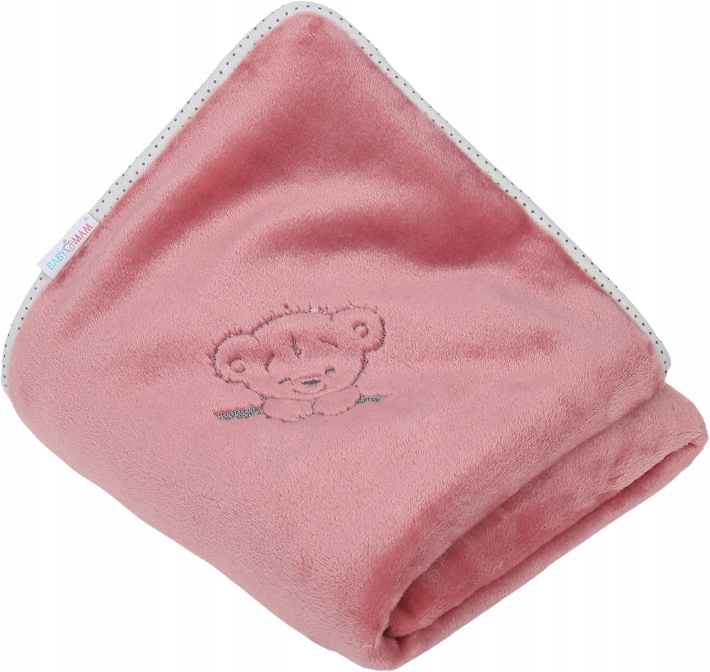 Babymam kocyk pluszowy haftowany 75x100 premium
