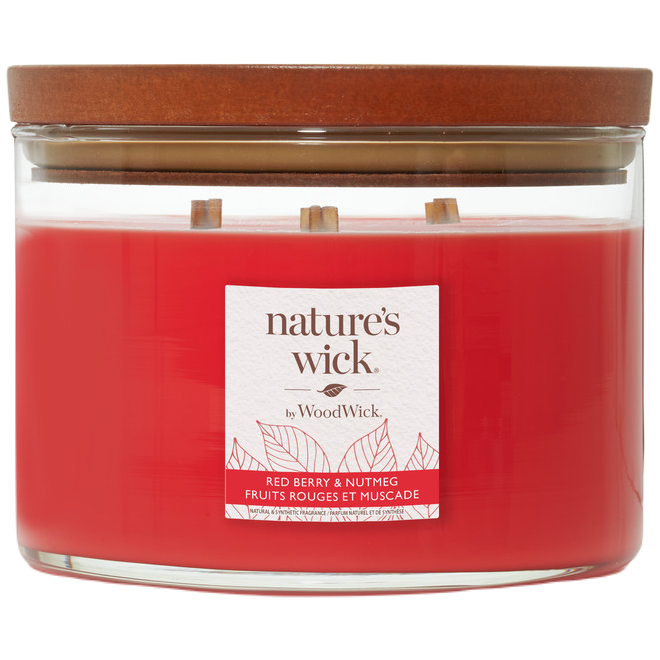 Nature's Wick By WoodWick Redberry&Nutmeg świeca zapachowa, 433 g