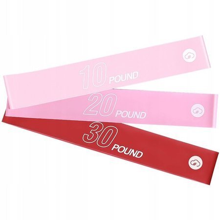 Yunmai YMRB-L600 gumy oporowe do ćwiczeń różowe, 3 szt./1 opak.