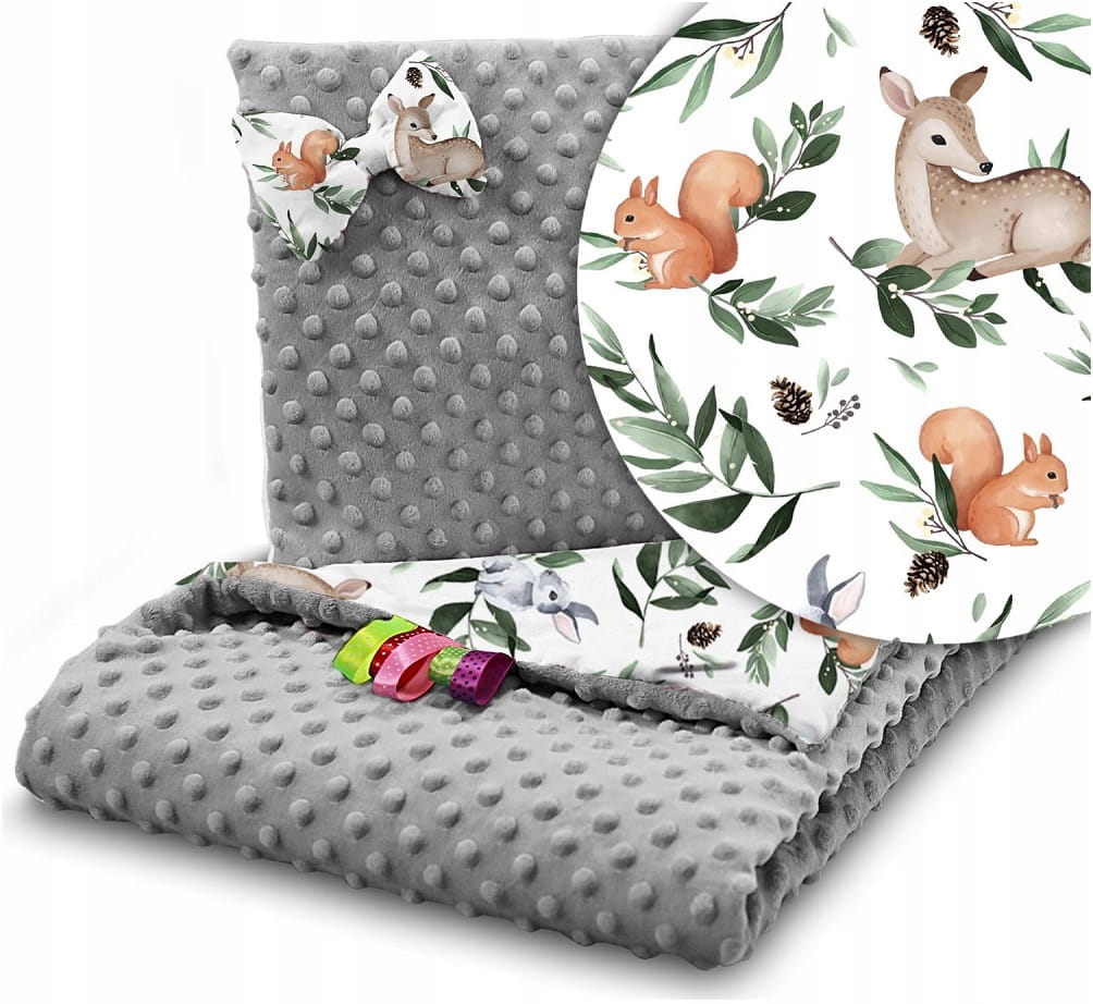 Kocyk minky 75x100 kołderka + poduszka Babymam
