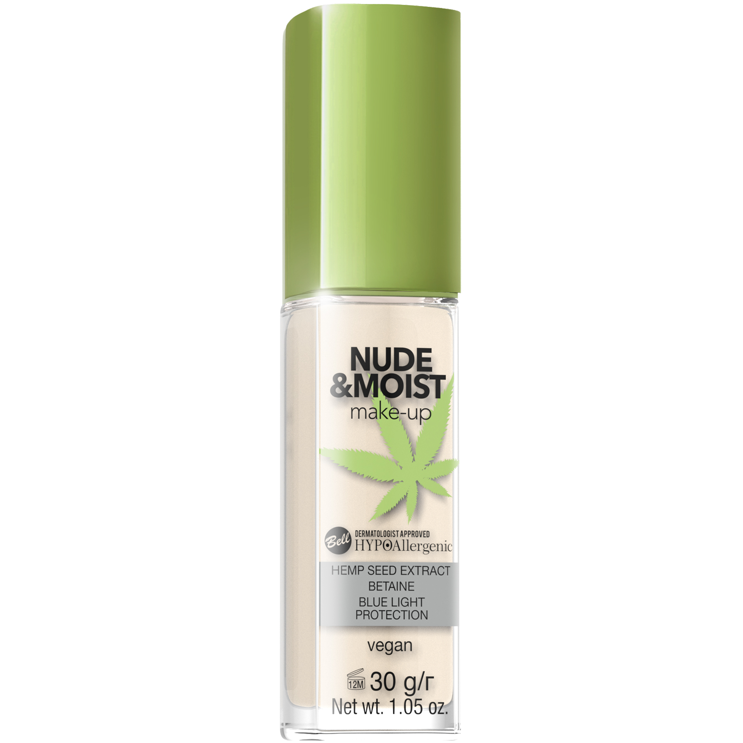 Bell HYPOAllergenic Nude & Moist nawilżająco-odżywczy podkład do twarzy 02, 30 g